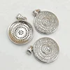 Silver CZ Round Tray Cabochon Setting Pendant
