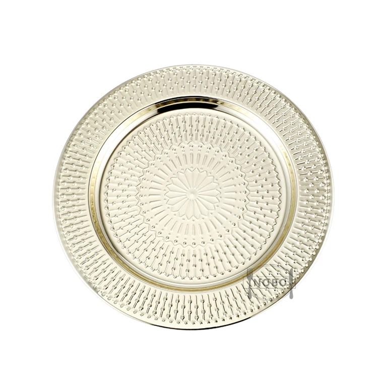 Wholesale Restaurant Metal Dish Hotel Used Stainless Steel Luxury Gold