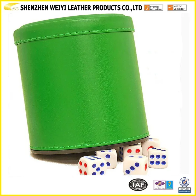 Magic Vosom Felt Lined Professional Dice Cup with 5 Dice Quiet for Yahtzee Game
