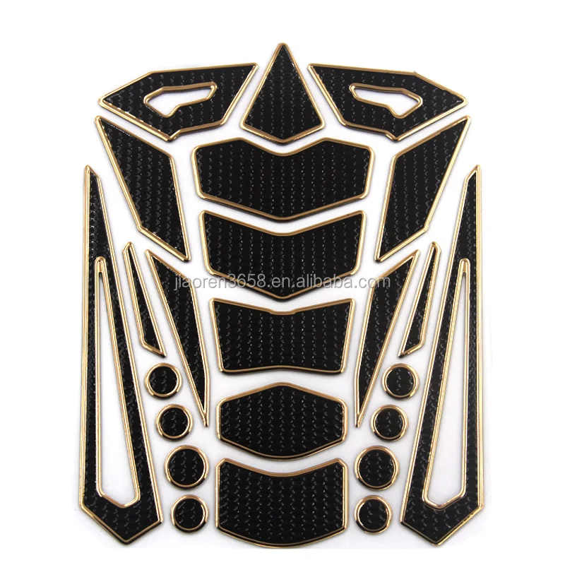 Black Motorcycle Gas 3D Fuel Oil Tank Pad Protector Decal Sticker Universal New 