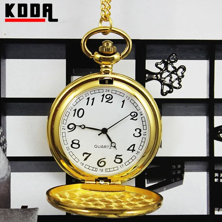 retro classic pocket watch gold silver chain japan movt quartz pocket watch japan movt 4 .jpg