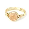 Vintage Wire Wrap Handmade Ring For Women Jewelry Natural Druzy Stone Rings