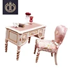 pink hotel solid wood bedroom set desk table European classic bedroom designer furniture wood carving table desk