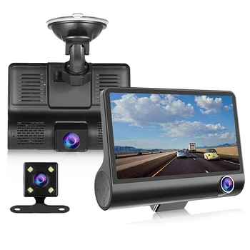 Three Camera Record Newest 4 Inch Fhd 1080p User Manual Dash Cam Dvr