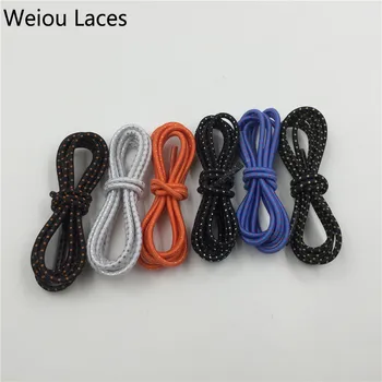 black shoelaces with silver tips