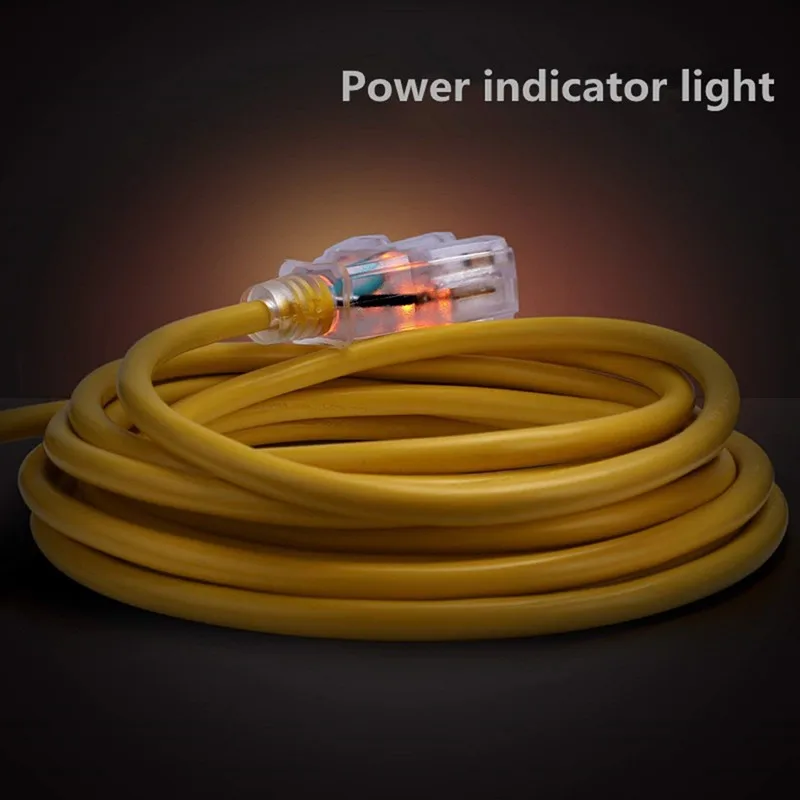 Sjtw Heavy Duty Outdoor Extension Cord With Lighted Triple Outlets