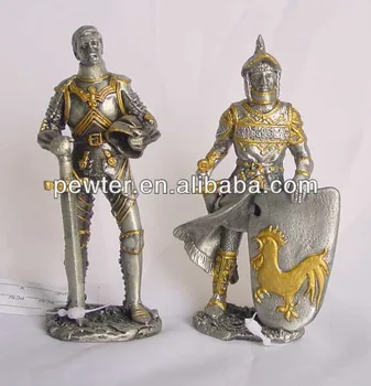 metal knight figurines