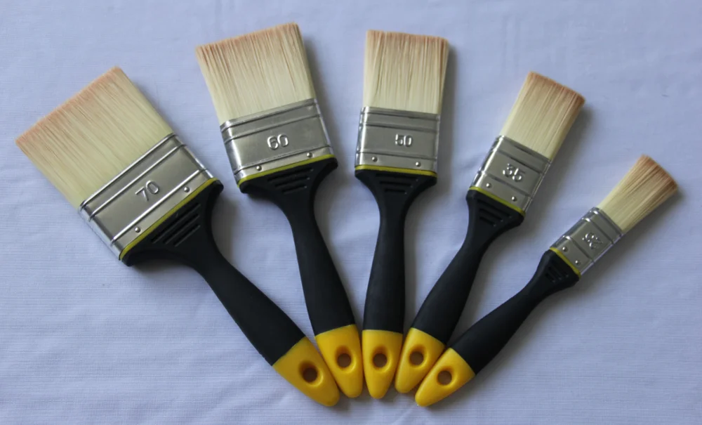 Pure Soft Synthetic Filament With Rubber Plastic Handle Paint Brush