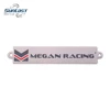 Custom aluminum racing bike nameplate with concave logo
