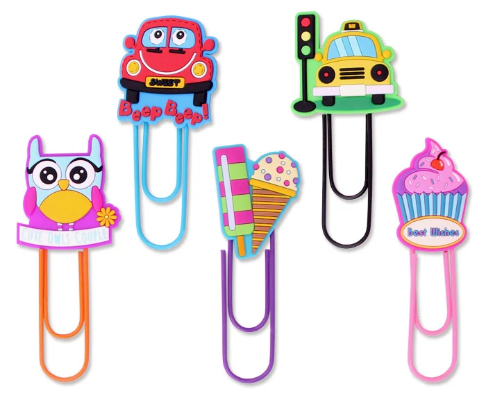 Licheng Ru100 Novelty Paper Clips,Custom Fancy Shaped Pvc Paper Clips