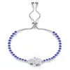 Adjustable fatima hand charm bracelets fashion fake diamond tennis hamsa bracelet for women