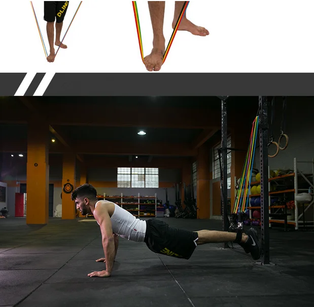 11pcs Latex Yoga Band Resistance Bands Tubes Gym Exercise Set