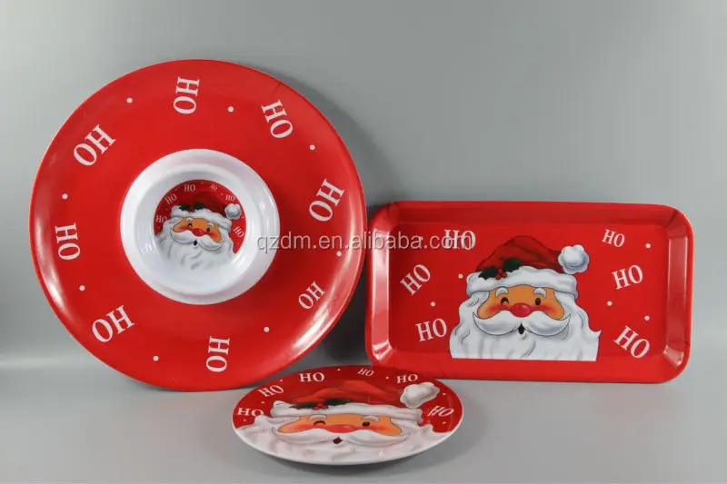 Christmas Melamine Plate And Tray Set