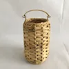 Cylindrical hot household product water hyacinth storm lantern with handle