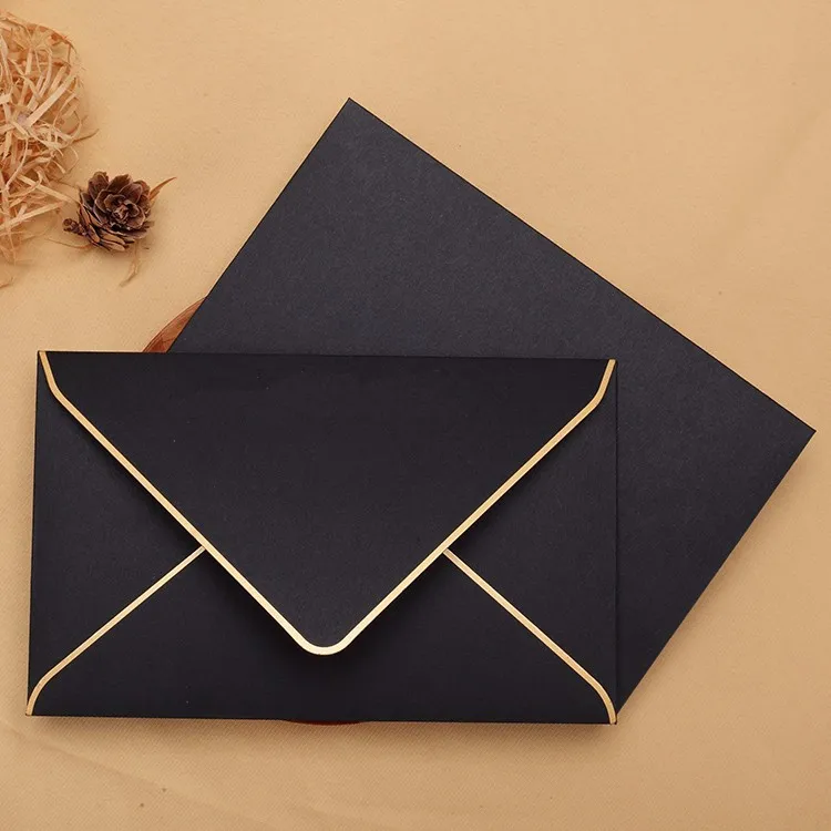 Wholesale Custom Printing Gold Foil Business Greeting Card Envelope