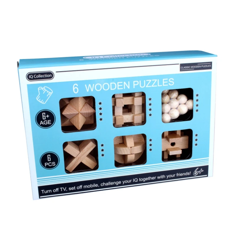 6 Wooden Puzzle Gift Set-108S