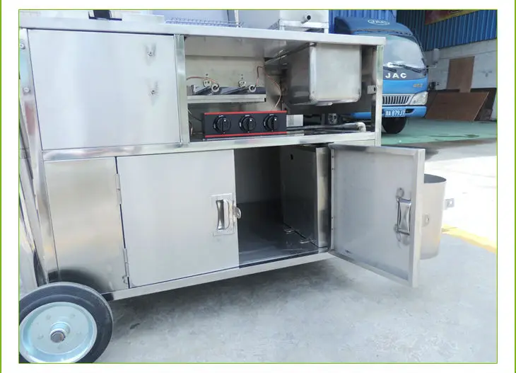 Multipurpose Commercial Stainless Steel Snack Food Cart Fast Food Truck