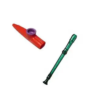 My First Recorder / Kazoo Pack -BPA FREE Green Translucent Recorder w/Red Kazoo