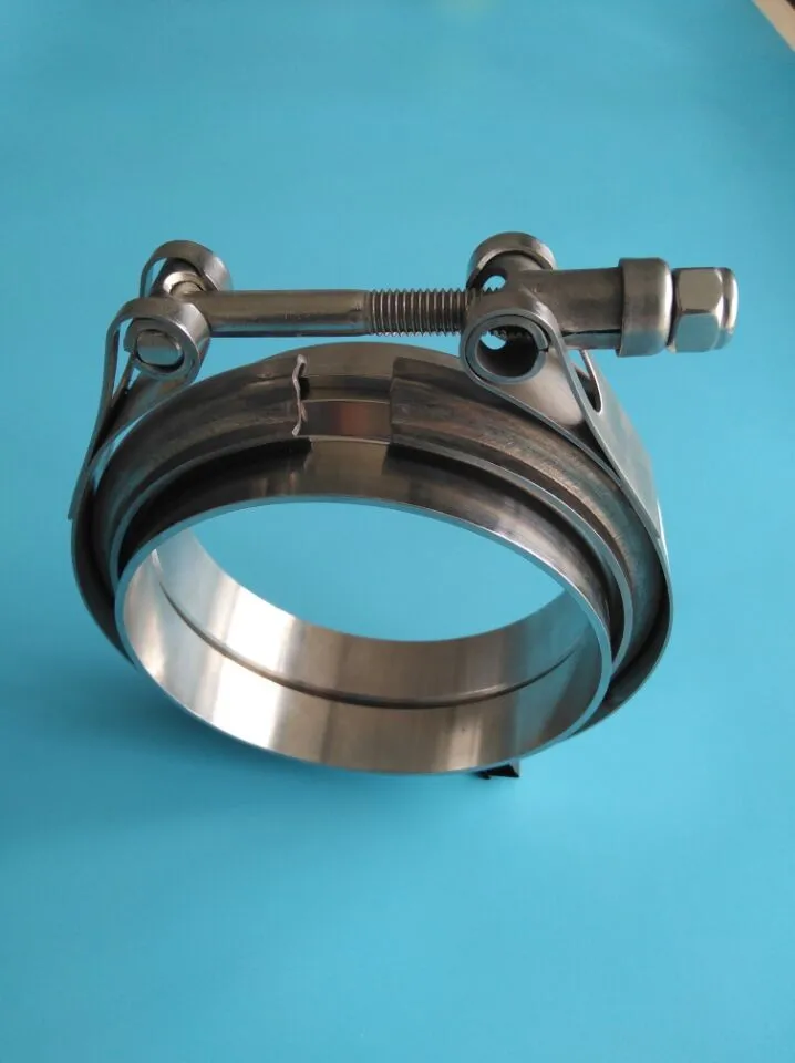 Abrazadera De Banda En V De 2.5 Pulgadas Para Escape | Acero Inoxidable, Fácil Instalación | Para Coches Y Motos