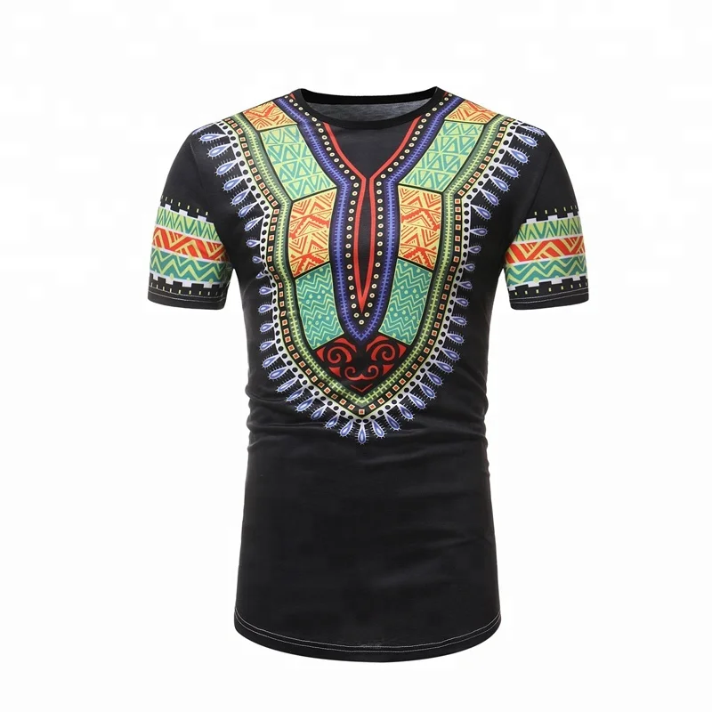 Short Sleeve Men Fashion Design Tshirt African Style Print T-shirt ...