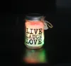 "Live laugh love"Transparent glass solar powered jam jars 5 PCS LED light.
