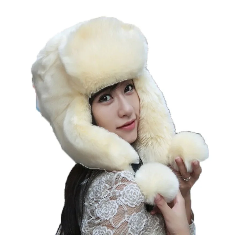 fur cap with ear flaps