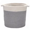 Stripe Natural Cotton Rope Storage Basket Bin Hamper with Handles for Nursery Kid's Room Storage