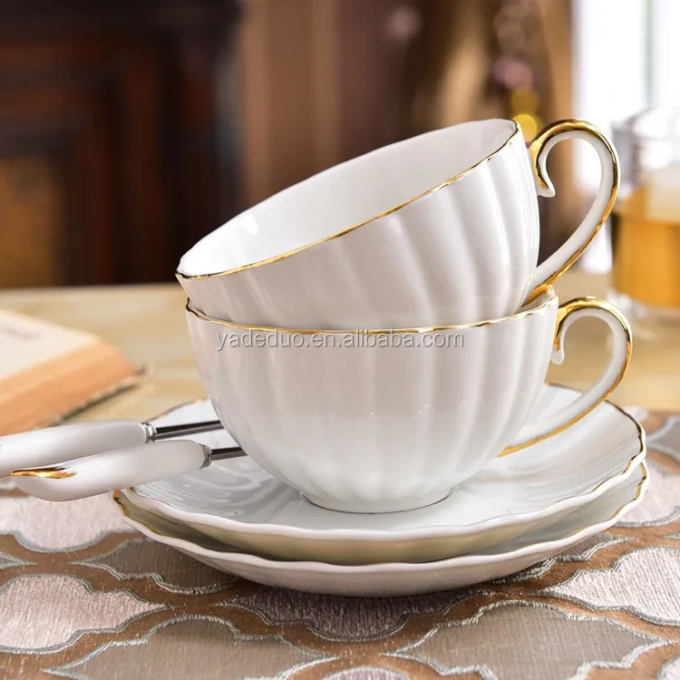 Nordic Ceramic Tea Cup Saucer Set Porcelain Elegant Coffee Cups With