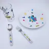 Funny Zebra Print Baby Dinnerware Set of Dish Cup Spoon Fork for Kids