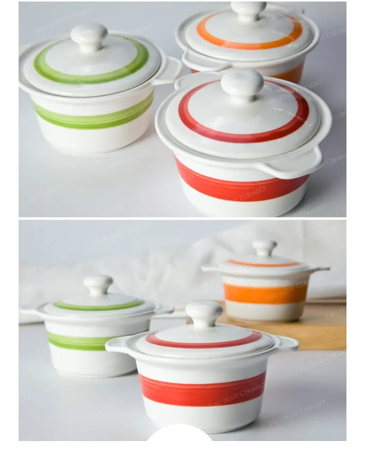 small microwave soup bowl with lid and handle dessert bowl