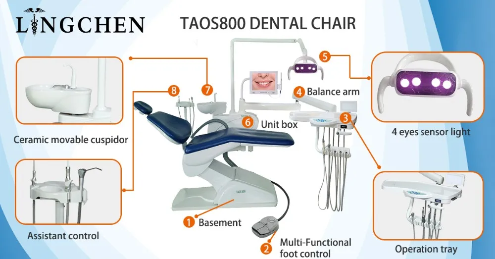 TAOS800 dental equipment dental chair unit with dentist tools, View