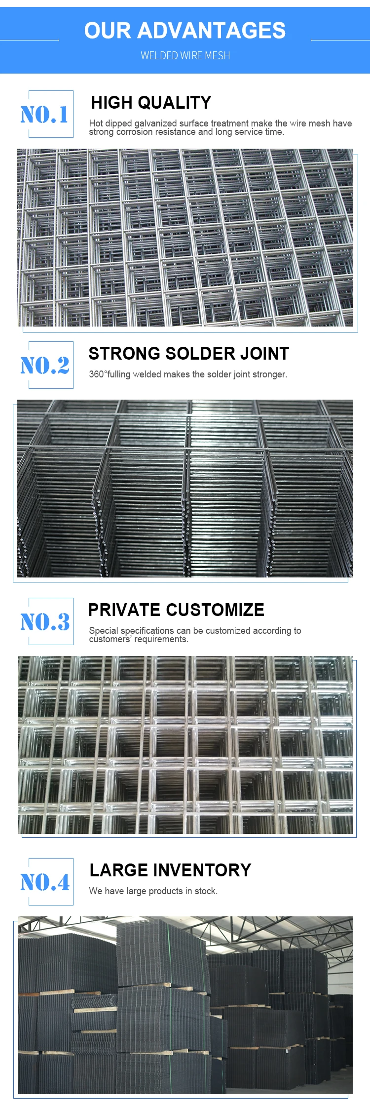 Lowest Price Non-galvanized Black Wire Heavy Duty Welded Steel Wire Mesh Fence Panel