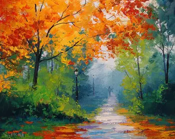 Newest Handmade Oil Painting Of Abstract Autumn Trees Oil Painting ...