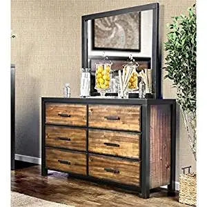 Furniture of America Idina 6 Drawer Dresser With Mirror