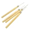 Custom Logo wooden Handle Hair Weaving Latch Hook Crochet Needles Lock Maintaining Needle Hooking Equipment Repair Craft Tools