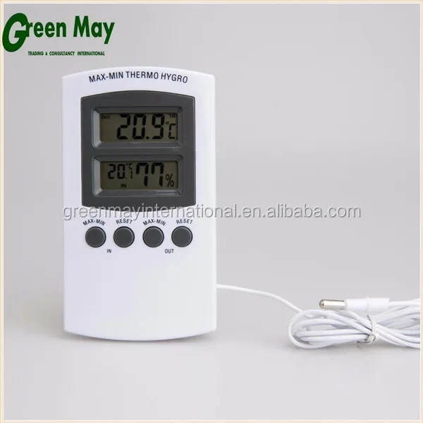 Hydroponics Indoor Grower Weather Station Easy To Read Max Min Probe