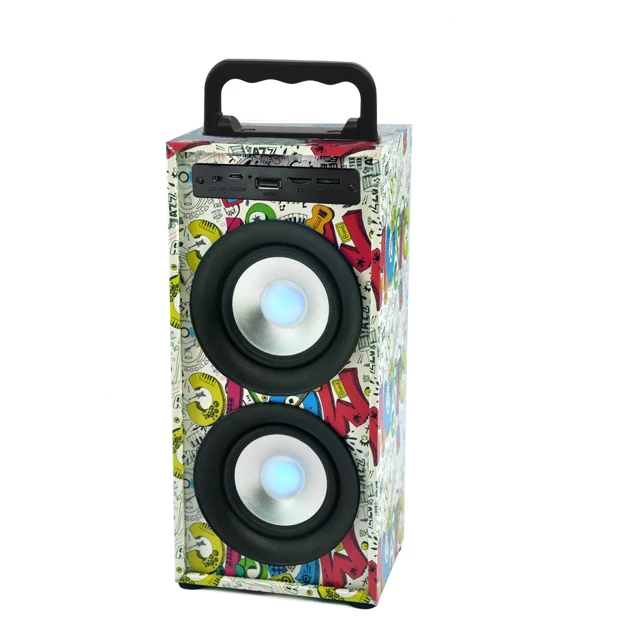 Outdoor Portable Party Graffiti Wooden Speaker Audio Player Use Computer Mobile Phone Wireless Bluetooths Speakers - ANKUX.COM