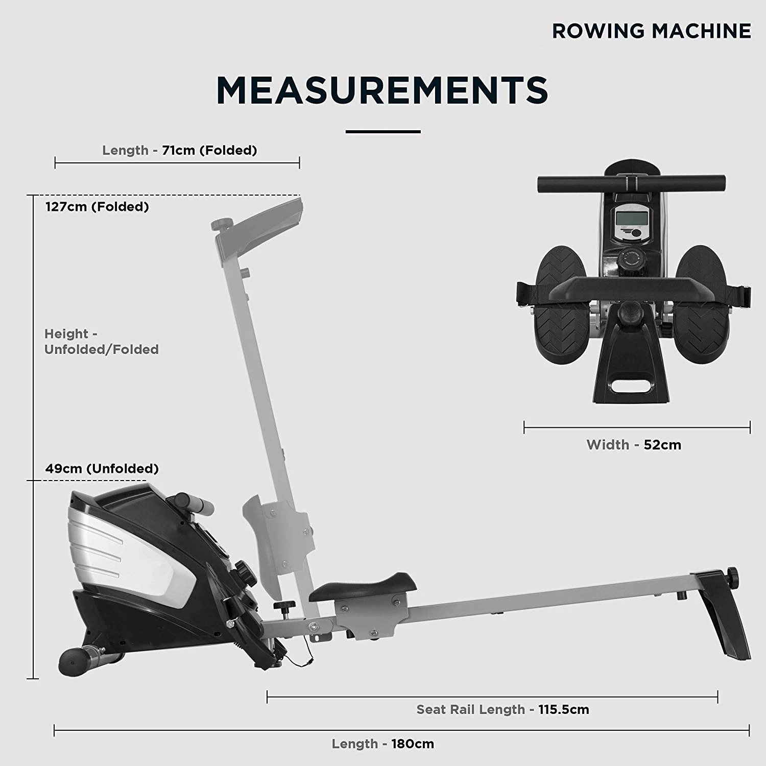 Home Gym Fitness Equipment Rowing Machine With 8 Level
