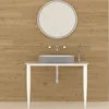 Wall-installation Stone Solid Surface Bathroom Vanity with LED mirror