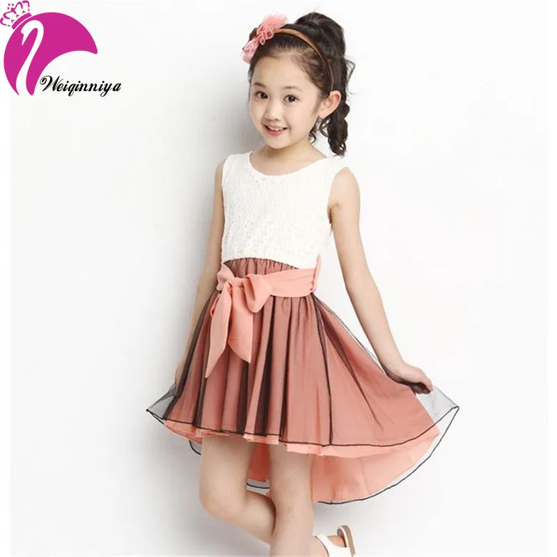 Girl font b Dress b font 2016 New Fashion Patchwork Mermaid Sleeveless Lace Kids font b