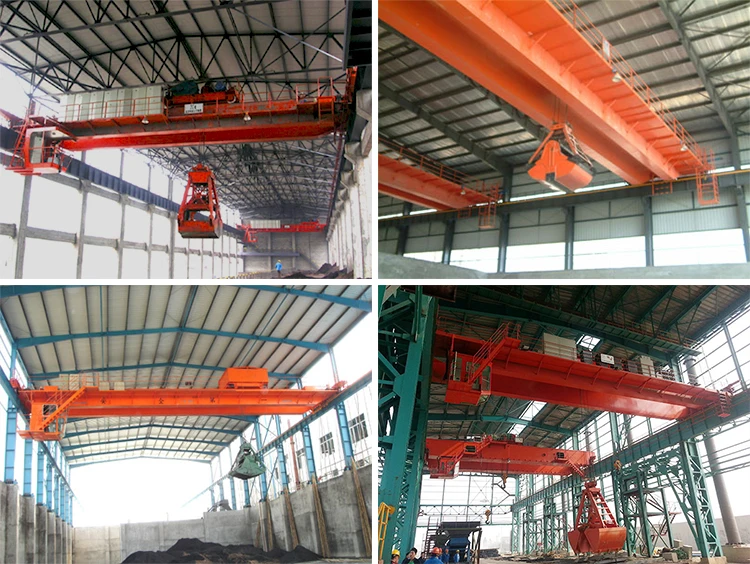 Electric Hydraulic Mechanical Grab Bucket Double Girder / Beam Overhead ...