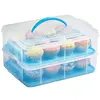 Snap and Stack Blue 3 Tier Cake Carrier Container
