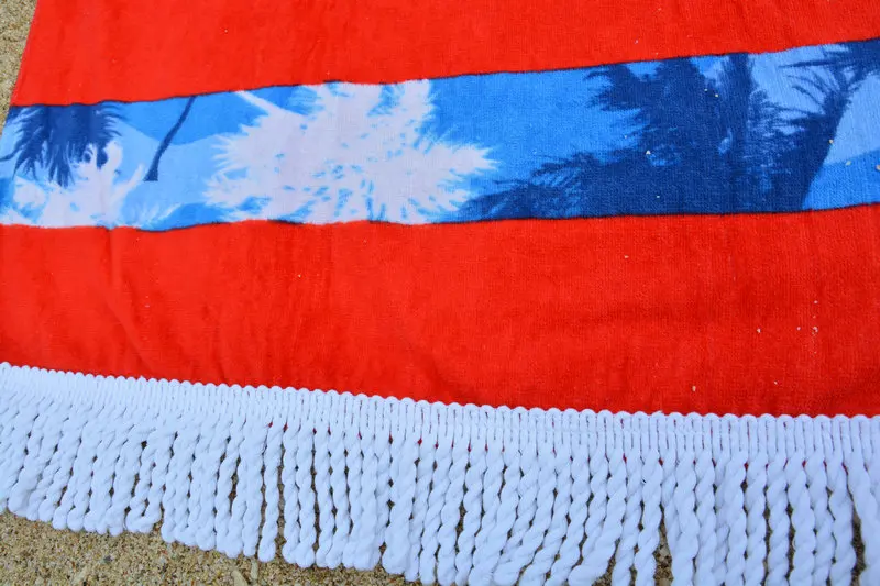 100 Cotton Reactive Printed Beach Towel Custom Made Beach Towel For