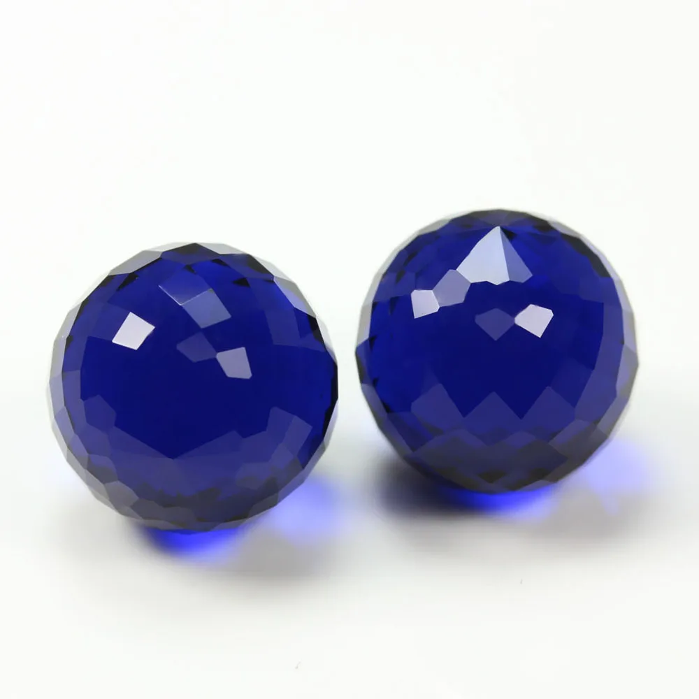checker 刻面水晶蓝宝石蓝色玻璃球