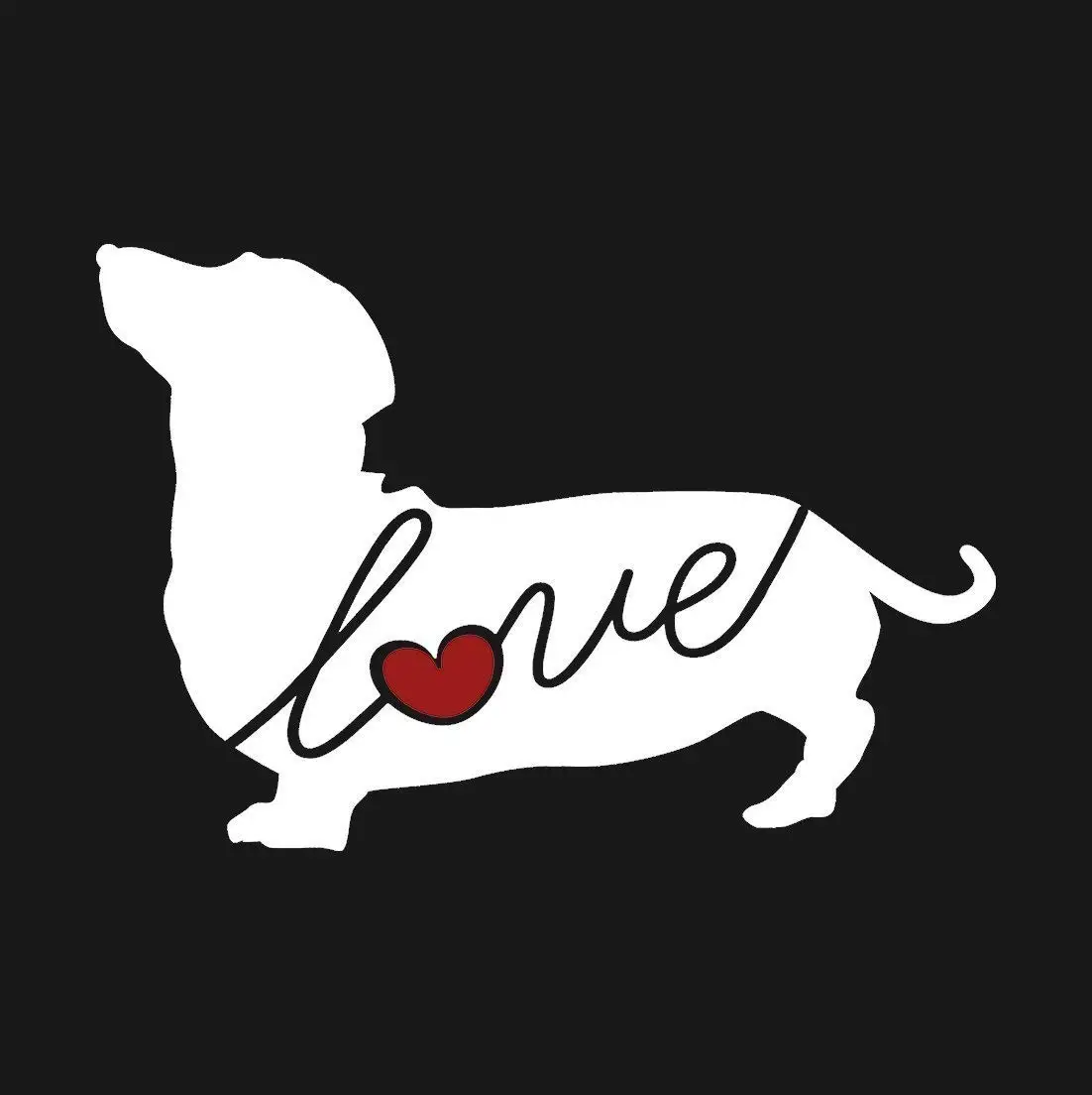 Dachshund (Wiener Dog) Love - Car Window Vinyl Decal Sticker (Script Font)