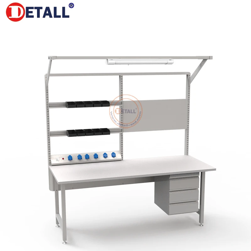 Detall Cold Rolled Steel Workbenches With Drawers For 2 Person