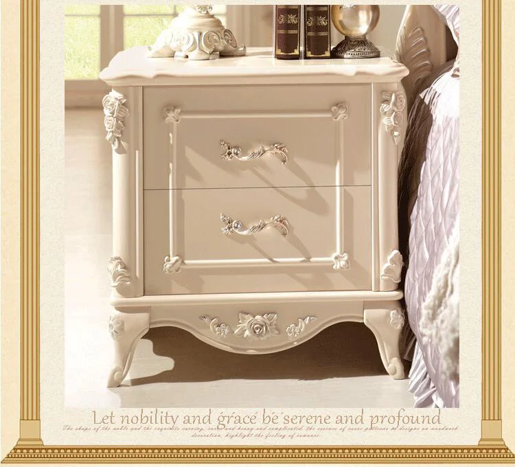 high quality bed Fashion European French Carved bed nightstands p10116