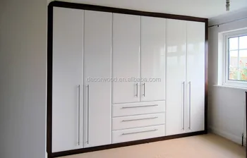 Best Price Custom Made White Color High Gloss Wardrobe View High