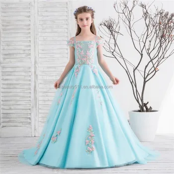 Blue Puffy Dress with Sleeves