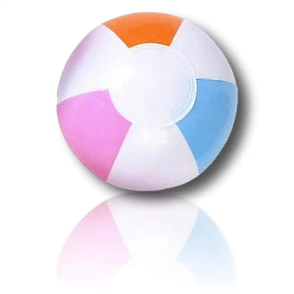 ULTRA Durable & Custom {5” Inch} 24 Bulk Pack of Small-Size Inflatable Beach Balls for Summer Fun, Made of Lightweight FLEX-Resin Plastic w/ Light & Bright Pastel Wedge Stripes Pattern {Multicolor}